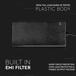 ALIMENTATORE 12V 78W 6,5A CON JACK 2.1 IP44 PLUG&PLAY SPINA A 2 POLI INPUT 220V