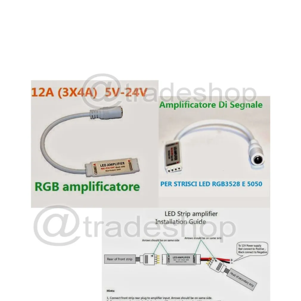 Amplificatore Di Segnale Per Striscia Led RGB 3528 5630 Strip Light 12V 3x4A
