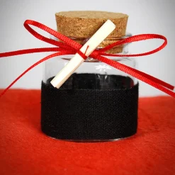 AMPOLLA BARATTOLO N VETRO CON TAPPO IN SUGHERO PORTA CONFETTI BOMBONIERA LAUREA