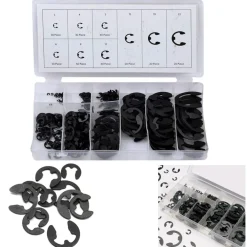ANELLI ELASTICI SEEGER KIT DA 300 PZ ASSORTITI RONDELLE ANELLO ELASTICO E-CLIPS