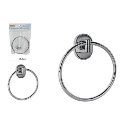 ANELLO CERCHIO PORTA ASCIUGAMANO MODERNO FISSAGGIO A PARETE BAGNO OVALE 52015