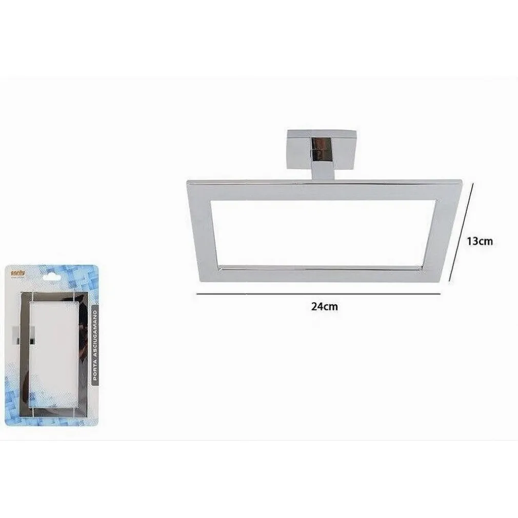 ANELLO PORTA ASCIUGAMANO MODERNO FISSAGGIO A PARETE ACCESSORIO BAGNO CUBO 87216