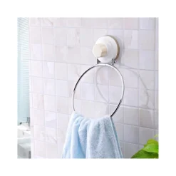 ANELLO PORTA ASCIUGAMANO ASCIUGAMANI A PARETE CON ATTACCO A VENTOSA IN ACCIAIO