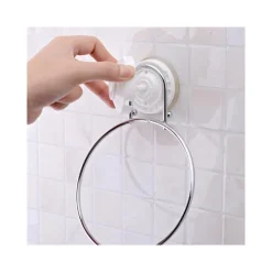 ANELLO PORTA ASCIUGAMANO ASCIUGAMANI A PARETE CON ATTACCO A VENTOSA IN ACCIAIO