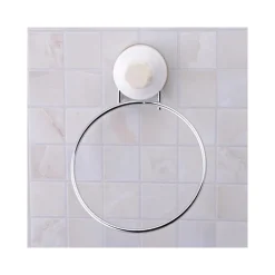ANELLO PORTA ASCIUGAMANO ASCIUGAMANI A PARETE CON ATTACCO A VENTOSA IN ACCIAIO