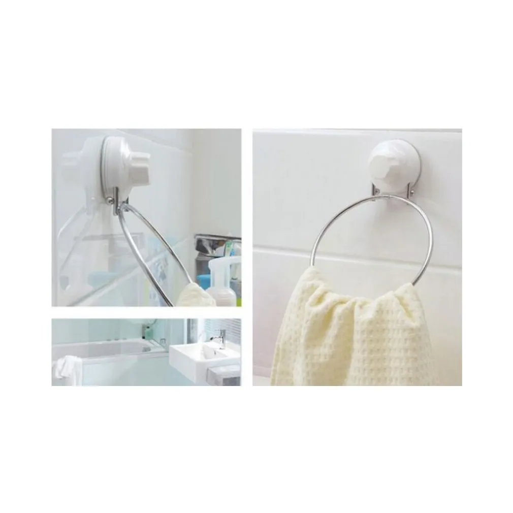 ANELLO PORTA ASCIUGAMANO ASCIUGAMANI A PARETE CON ATTACCO A VENTOSA IN ACCIAIO