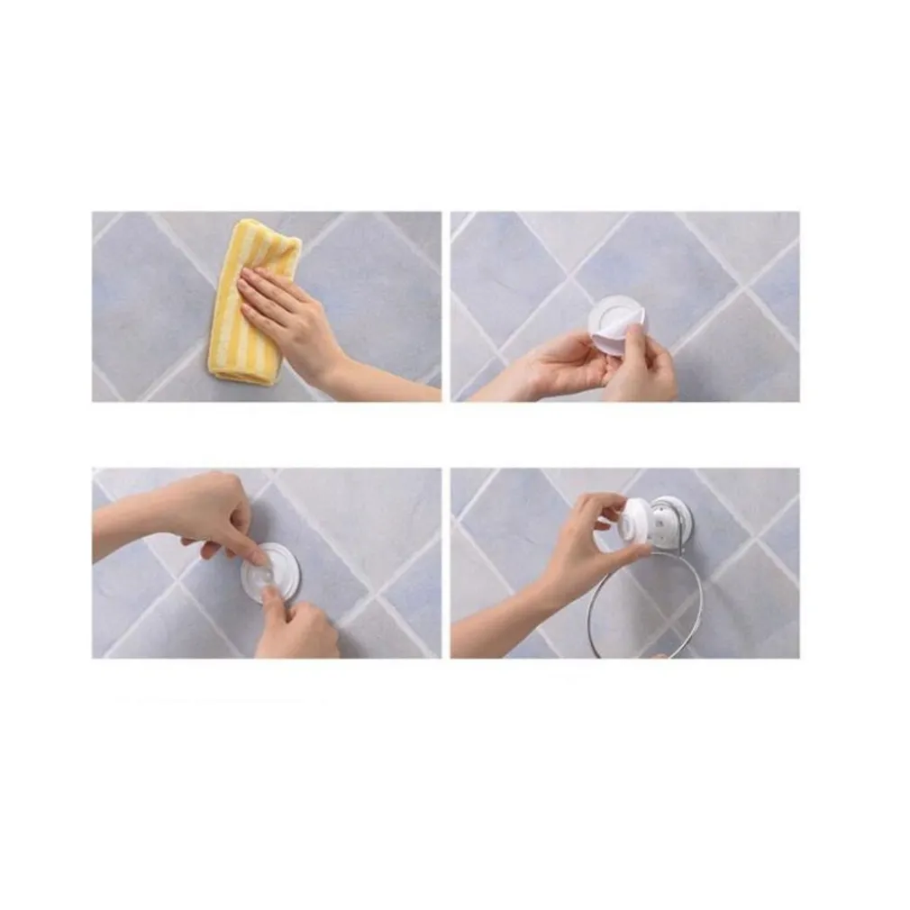 ANELLO PORTA ASCIUGAMANO ASCIUGAMANI A PARETE CON ATTACCO A VENTOSA IN ACCIAIO