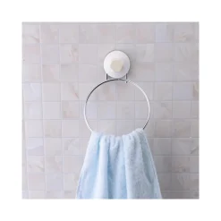 ANELLO PORTA ASCIUGAMANO ASCIUGAMANI A PARETE CON ATTACCO A VENTOSA IN ACCIAIO