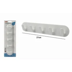 APPENDIABITI 5 GANCI POSTI ADESIVO A PARETE CASA CUCINA BAGNO ATTACCAPANNI 79340