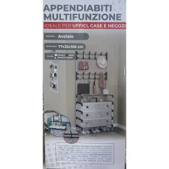APPENDIABITI 8 GANCI SCARPIERA 4 RIPIANI ORGANIZER SCARPE ARMADIO MULTIFUNZIONE IN ACCIAIO
