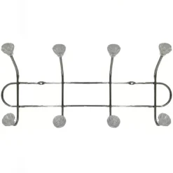 APPENDIABITI A PARETE MURO APPENDINI 8 GANCI 4+4 IN METALLO CON FIORI CRISTALLO