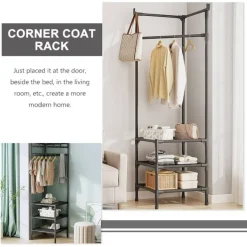 APPENDIABITI AD ANGOLO IN METALLO ARMADIO ORGANIZER ABBIGLIAMENTO RETRÒ ESPOSITORE