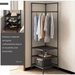 APPENDIABITI AD ANGOLO IN METALLO ARMADIO ORGANIZER ABBIGLIAMENTO RETRÒ ESPOSITORE