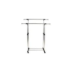 APPENDIABITI ALLUNGABILE TELESCOPICO DOPPIO CON RUOTE E VASSOIO 80X40X80/155CM