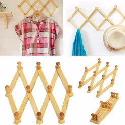 APPENDIABITI APPENDIPANNI DA PARETE LEGNO 10 POSTI A FISARMONICA ESTENSIBILE