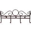 APPENDIABITI ATTACCAPANNI IN METALLO BRONZATO A PARETE 4 POSTI GANCI 30X12 CM