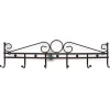 APPENDIABITI ATTACCAPANNI IN METALLO BRONZATO A PARETE 6 POSTI GANCI 11,5X48 CM