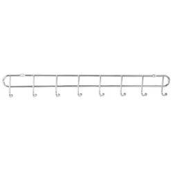 APPENDIABITI ATTACCAPANNI A PARETE A 8 POSTI GANCI 47X3,5CM BAGNO CUCINA 58025
