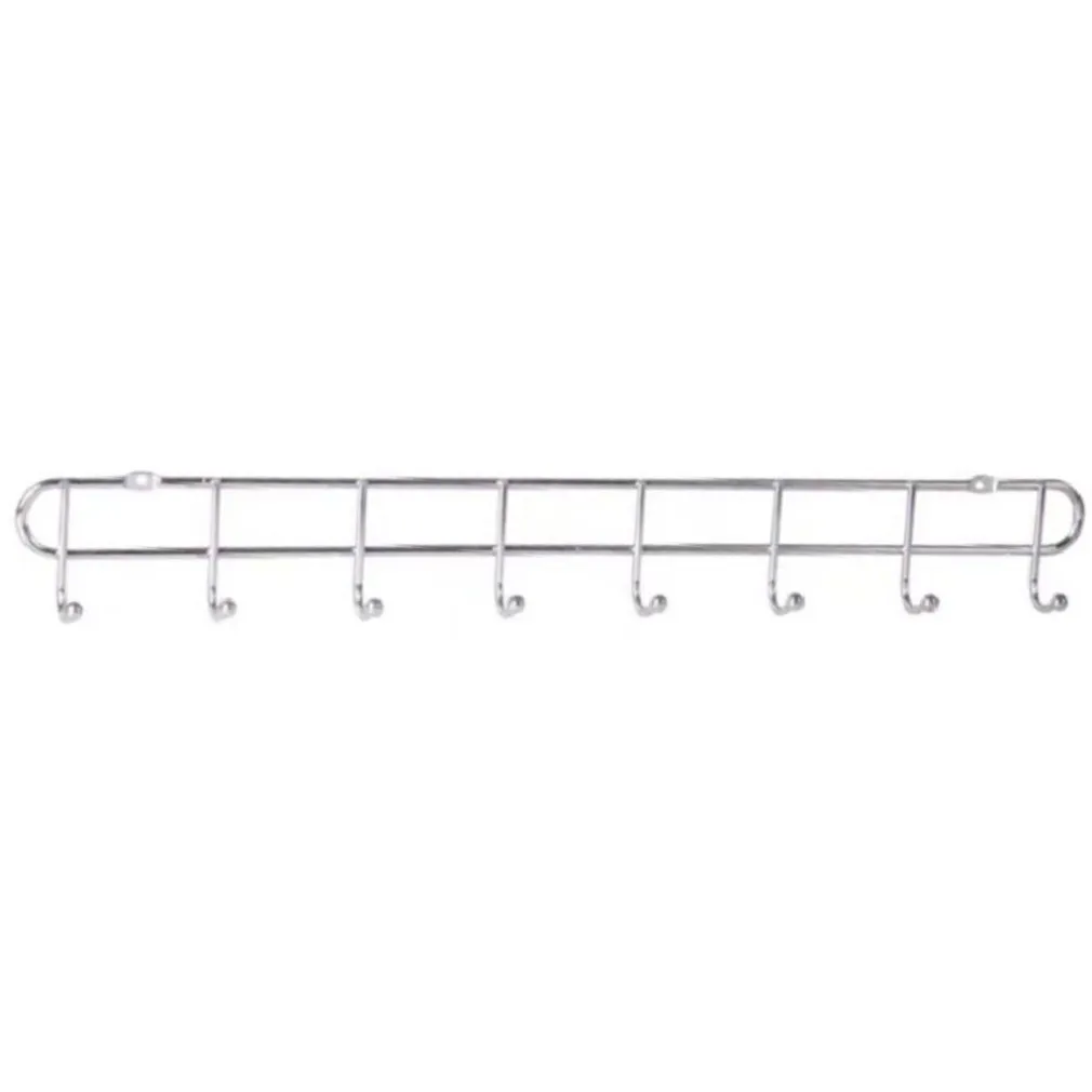 APPENDIABITI ATTACCAPANNI A PARETE A 8 POSTI GANCI 47X3,5CM BAGNO CUCINA 58025