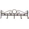 APPENDIABITI ATTACCAPANNI IN METALLO BRONZATO A PARETE 5 POSTI GANCI 39X12 CM