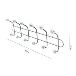 APPENDIABITI ATTACCAPANNI DA PORTA 12 GANCI POMELLI CRYSTAL GANCIO DIETRO PORTA