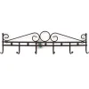APPENDIABITI ATTACCAPANNI IN METALLO BRONZATO A PARETE 6 POSTI GANCI 48X12 CM