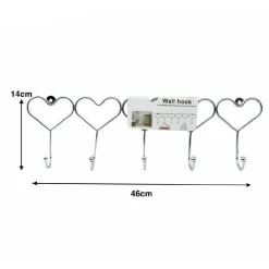 APPENDIABITI ATTACCAPANNI CAPPOTTI VESTITI CUORI A PARETE MURO 5 POSTI