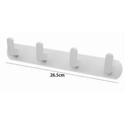 APPENDIABITI CON 4 GANCI APPENDINO ASCIUGAMANO DA BAGNO CASA CUCINA BIANCO 59743