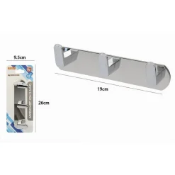 APPENDIABITI CON 3 GANCI APPENDINO ASCIUGAMANO BAGNO CASA CUCINA CROMATO 59732