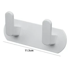 APPENDIABITI CON 2 GANCI APPENDINO PORTASCIUGAMANO BAGNO CASA CUCINA BIANCO 59741