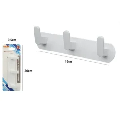 APPENDIABITI CON 3 GANCI APPENDINO PORTASCIUGAMANO DA BAGNO CASA CUCINA BIANCO 59742