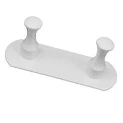 APPENDIABITI CON 2 GANCI BIANCO PER ACCAPPATOIO BAGNO CUCINA CASA DA PARETE 59756