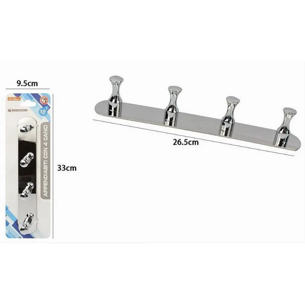 APPENDIABITI CON 4 GANCI PER ACCAPPATOIO BAGNO CASA A PARETE CONTEMPORANEO 59748