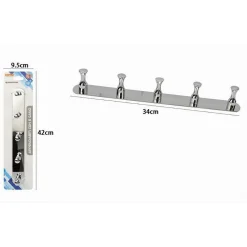 APPENDIABITI CON 5 GANCI PER ACCAPPATOIO BAGNO CASA A PARETE CONTEMPORANEO 59749