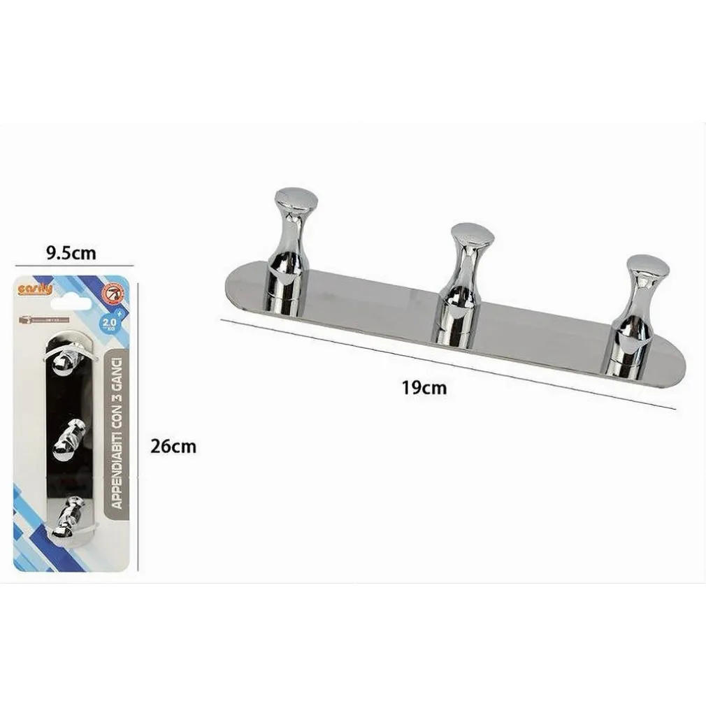 APPENDIABITI CON 3 GANCI PER ACCAPPATOIO BAGNO CASA A PARETE CONTEMPORANEO 59747