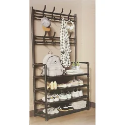 APPENDIABITI DA INGRESSO ATTACCAPANNI PANCA CON SCARPIERA A 4 RIPIANI DA TERRA