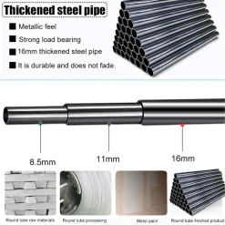 APPENDIABITI DA PAVIMENTO ARMADIO INTERNI STENDINO GIREVOLE GANCIO 180X36X170 CM