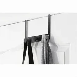 APPENDIABITI DA PORTA CON 3 GANCI 19.5X11.5CM NERO PER ASCIUGAMANI VESTITI 87776