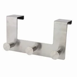 APPENDIABITI DA PORTA CON 3 GANCI 19.5 X 11.5CM SILVER ASCIUGAMANI VESTITI 87784