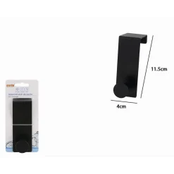 APPENDIABITI DA PORTA CON 1 GANCIO 4X11.5 CM NERO PER ASCIUGAMANI VESTITI 87774