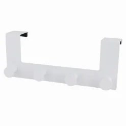 APPENDIABITI DA PORTA CON 4 GANCI 27X11.5CM BIANCO PER ASCIUGAMANI VESTITI 87781
