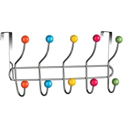 APPENDIABITI DA PORTA CON 10 GANCI E POMELLI MULTICOLORE GANCIO DIETRO PORTA
