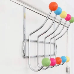 APPENDIABITI DA PORTA CON 10 GANCI E POMELLI MULTICOLORE GANCIO DIETRO PORTA