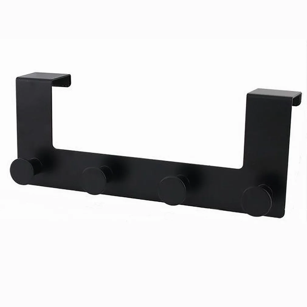 APPENDIABITI DA PORTA CON 4 GANCI 27 X 11.5CM NERO PER ASCIUGAMANI VESTITI 87777