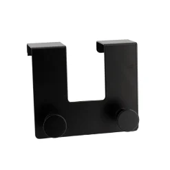 APPENDIABITI DA PORTA CON 2 GANCI 12.5X11.5CM NERO PER ASCIUGAMANI VESTITI 87775