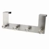 APPENDIABITI DA PORTA CON 4 GANCI 27X11.5CM SILVER PER ASCIUGAMANI VESTITI 87785