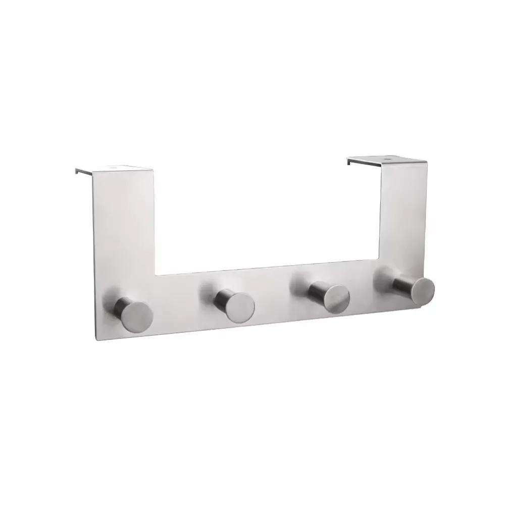 APPENDIABITI DA PORTA CON 4 GANCI 27X11.5CM SILVER PER ASCIUGAMANI VESTITI 87785