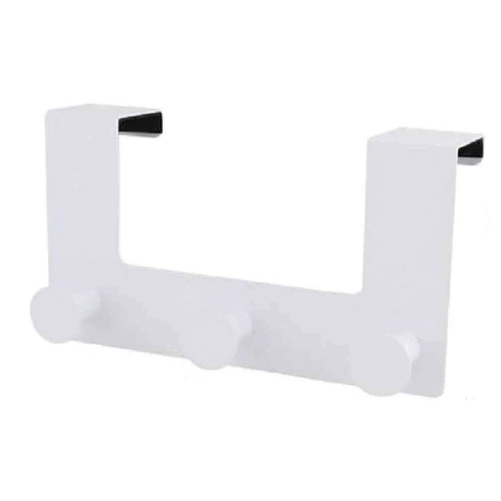 APPENDIABITI DA PORTA CON 3 GANCI 19.5X11.5 CM BIANCO ASCIUGAMANI VESTITI 87780
