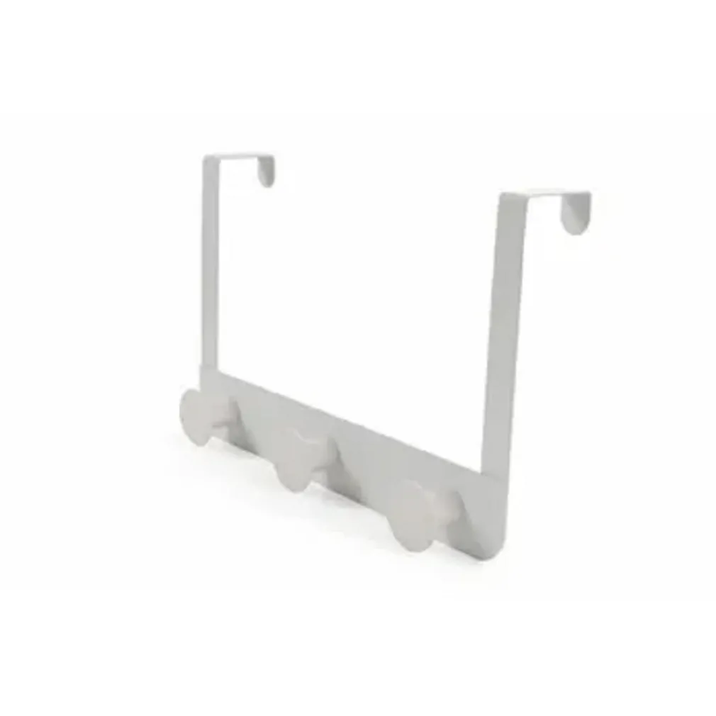 APPENDIABITI DA PORTA CON 3 GANCI 19.5X11.5 CM BIANCO ASCIUGAMANI VESTITI 87780
