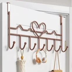 APPENDIABITI DA PORTA FORMA CUORE GANCI PER CAPPOTTI ASCIUGAMANI BORSE ORGANIZZATORE CASA